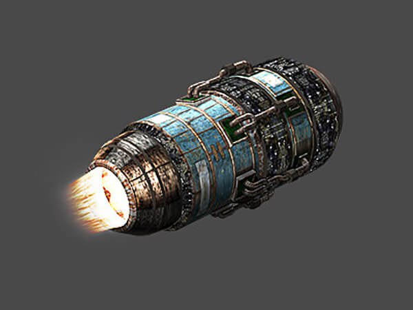 Raketen- und Düsenantrieb für Raumschiffe als Grafik für ein Browserspiel.