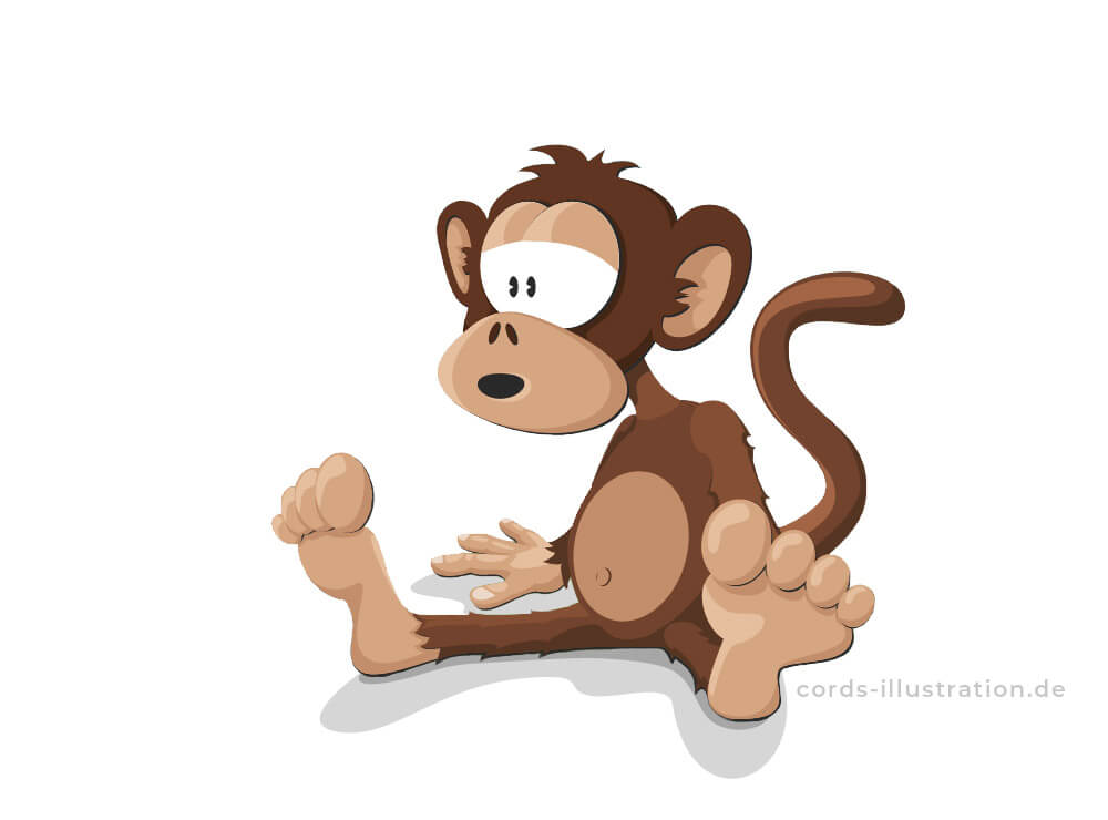 Ein Affe als Maskottchen für ein Spiel.
